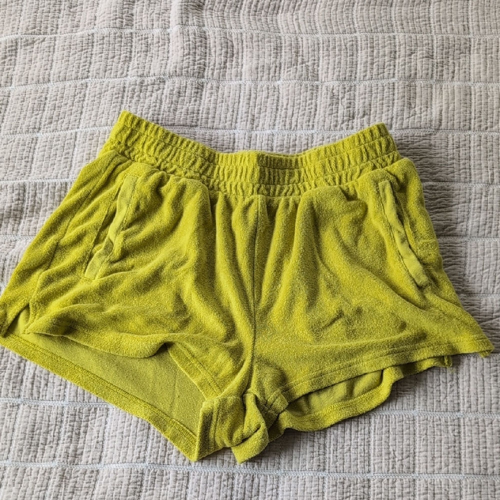 Aerie Bright Yellow Terry Cloth Shorts